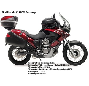 Kåpeglass lett sotet Honda XL700V Transalp H44,5 X B37 bilde 2