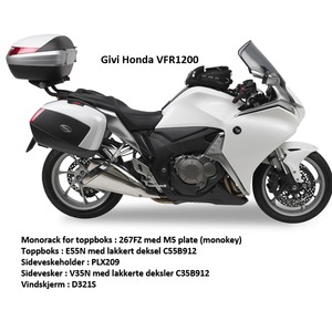 Kåpeglass lett sotet Honda VFR1200F H40 X B40 bilde 2